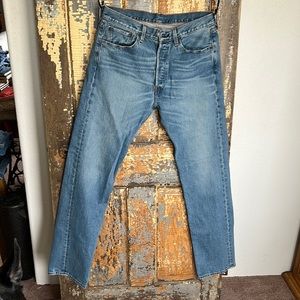 Levi’s 501 blue jeans. 33x34